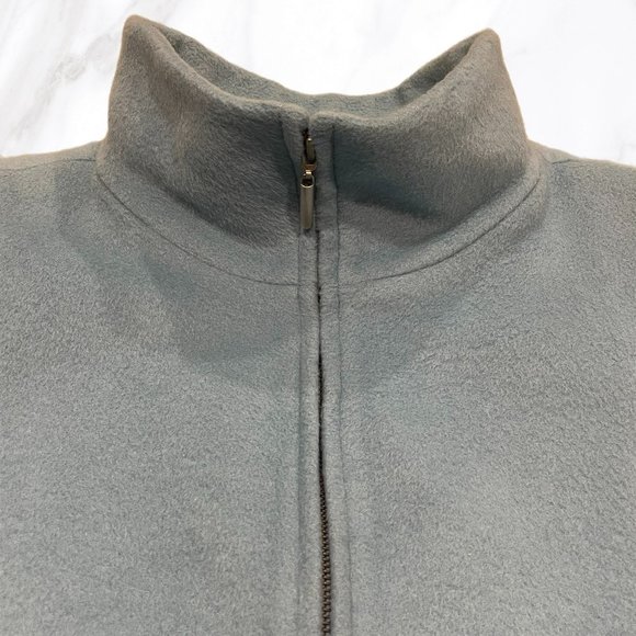 Vintage Dana Buchman Baby Blue Angora Blend Mockneck‎ Zip-Up Peacoat, Size 14 - Picture 4 of 6